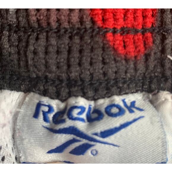 Rebook Track Pants Mens Size Large Black Snaps Up Side No String Mesh Athletic - Picture 7 of 10